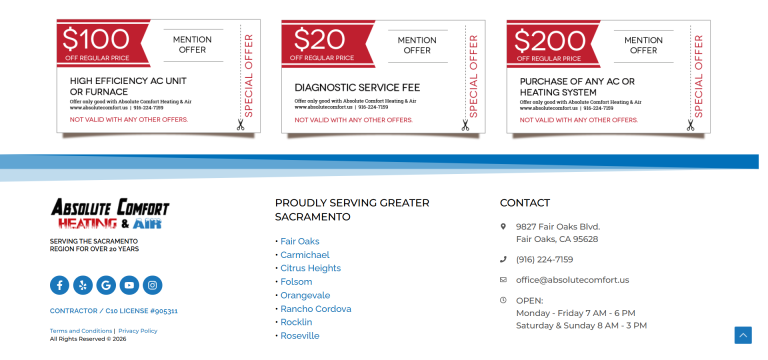 Get Special HVAC Deals – Save Big with Absolute Comfort  www.absolutecomfort.us  1 768x360