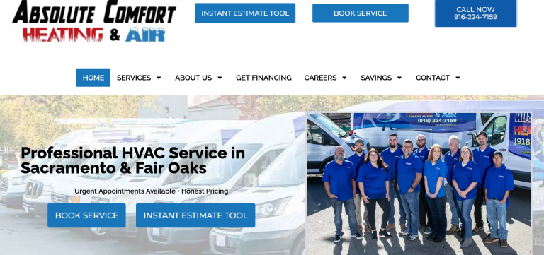 Top HVAC Service in Sacramento Fair Oaks Absolute Comfort  Home 768x361
