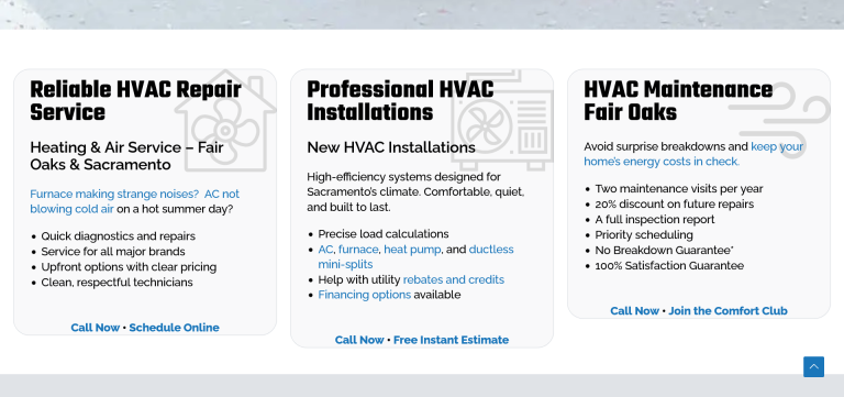 Top HVAC Service in Sacramento Fair Oaks Absolute Comfort  Home2 768x361